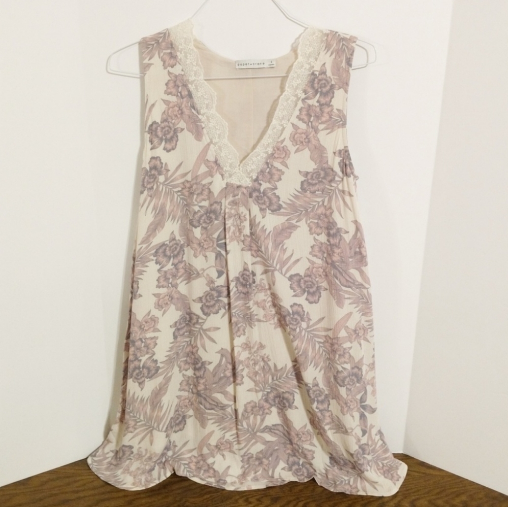 Paper Crane Dress Floral Lace Trim